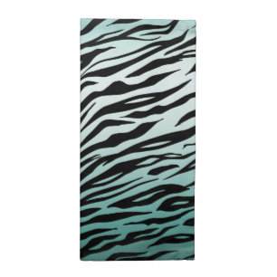 Girly Mint Ombre Black Zebra Print Cloth Napkin