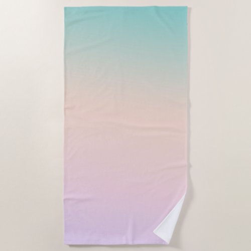 Girly Mint Peach Lilac Pink Ombre Beach Towel