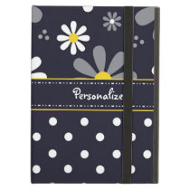 Girly Mod Daisies and Polka Dots With Name Case For iPad Air Girly Mod Daisies and Polka Dots With Name Case For iPad Air