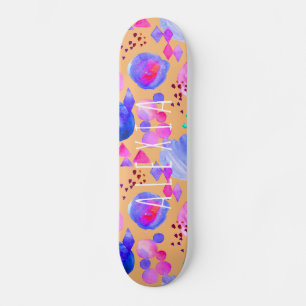 Girly modern abstract art watercolor your name skateboard
