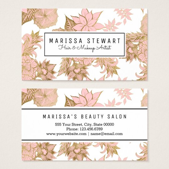 Blush & Black Modern Geometric Business Card