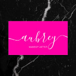 Girly Modern Calligraphy Pink Business Card<br><div class="desc">Minimalist business card features big handwritten calligraphy for your name. A feminine look perfect for many professions.</div>