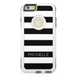 Girly Modern Chic Black White Stripes Pattern Cust Otterbox Iphone 6/6s Plus Case at Zazzle