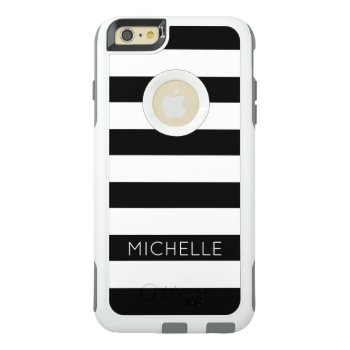 Girly Modern Chic Black White Stripes Pattern Cust Otterbox Iphone 6/6s Plus Case by Phone_Cases_Otterbox at Zazzle