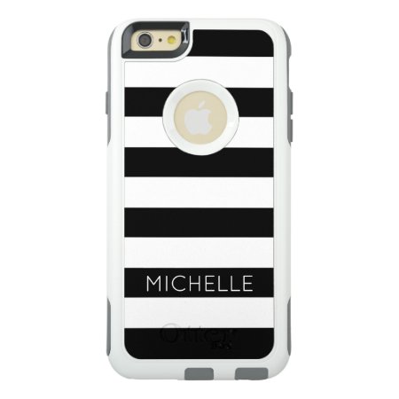 Girly Modern Chic Black White Stripes Pattern Cust Otterbox Iphone 6/6