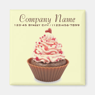 girly modern elegant bakery colorful cupcake magnet