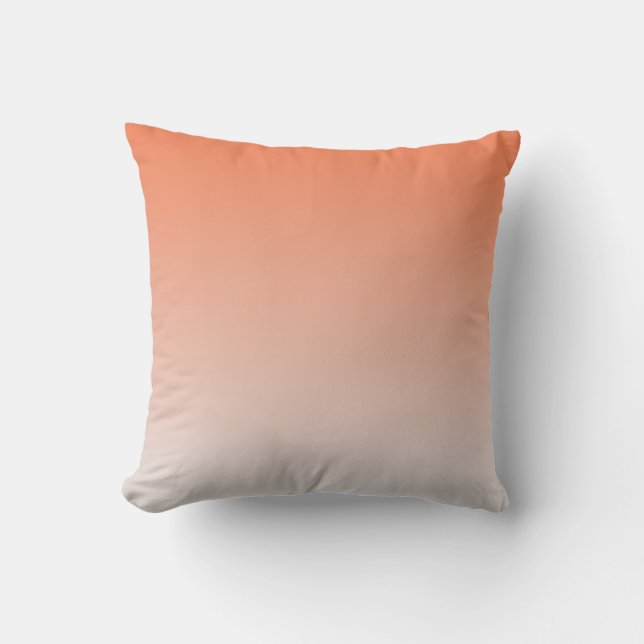 Girly Modern Orange Ombre Outdoor Pillow (Front)