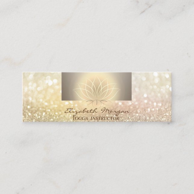 Girly Modern Professional, Bokeh Lotus Mini Business Card (Front)