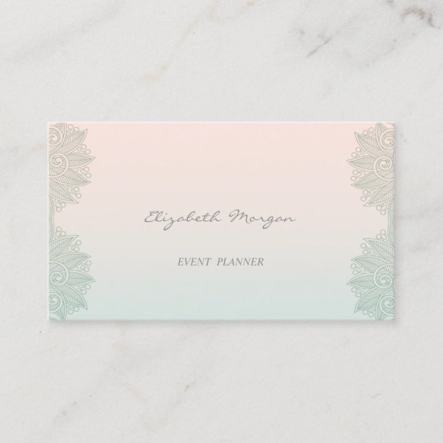 Girly Modern Professional Charming,Lace Business Card (Front)