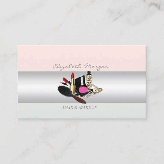 Girly Modern Professional Charming,Makeup Business Card (Front)