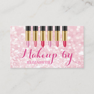 Girly Modern Professional,Glittery ,Bokeh,Lipstick Business Card