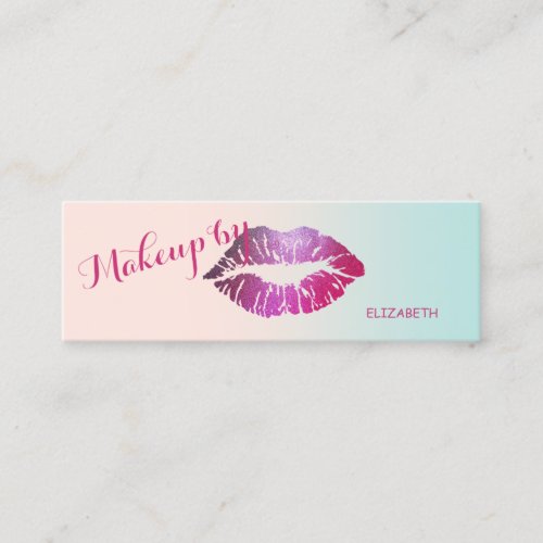 Girly Modern Professional Glittery Lips Mini Business Card