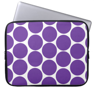 GIRLY MODERN PURPLE POLKA DOTS LAPTOP SLEEVE