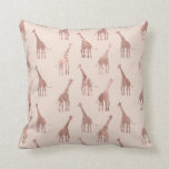 Girly Modern Rose Gold Blush Pink Giraffes Throw Pillow<br><div class="desc">This pattern is a modern depiction of a classic animal print pattern. It features a faux printed rose gold foil giraffe pattern which is overlaid with various textures: glitter, stripes, bling, sequins, and more. It's a girly and glamorous take on an adorable print. Enjoy this fashionable and stylish design for...</div>