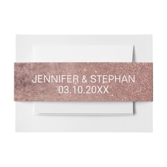 Girly Modern Rose Gold Glitter Foil Belly Band
