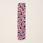 Girly Modern Rose Gold Navy Purple Leopard Print Scarf<br><div class="desc">Girly, modern, chic, and pretty faux printed rose gold and navy blue hand drawn leopard animal print pattern on a fuchsia pink background. ***IMPORTANT DESIGN NOTE: For any custom design request such as matching product requests, color changes, placement changes, or any other change request, please click on the "CONTACT" button...</div>
