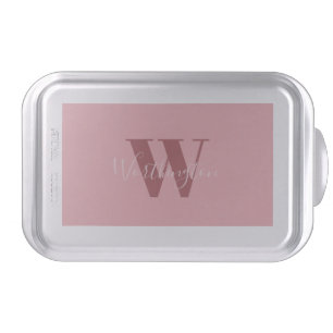 Girly Monogram and Name pink blush red Cake Pan