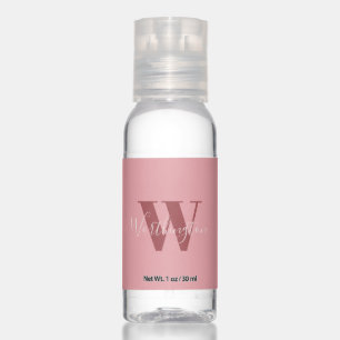 Girly Monogram and Name pink blush red Hand Sanitizer