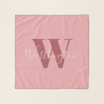 Girly Monogram and Name pink blush red Scarf<br><div class="desc">Girly Monogram and Name pink blush red calligraphy Customizable Monogram and Name written over the monogram in shades of pink and blush. The monogram is a big letter in dark pink red and the name is written in handwriting letters with very pale pink color. The colors of the letters from...</div>
