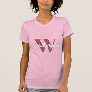 Girly Monogram and Name pink blush red T-Shirt