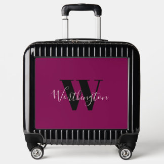 Girly Monogram and Name pink cherry red Luggage