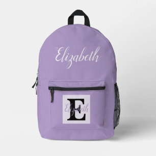 Girly Monogram and Name pink purple Luggage Printed Backpack