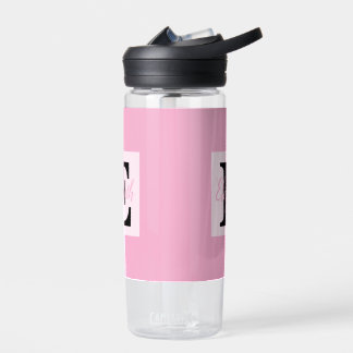 Girly Monogram and Name pink purple Luggage Water Bottle