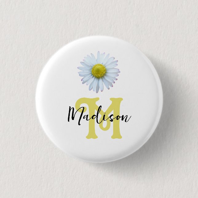 Girly Monogram  Button (Front)