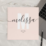 Girly Monogram Calligraphy Blush Pink<br><div class="desc">Elevate your organization with a touch of feminine flair! Introducing our personalized binder, crafted meticulously with the modern woman in mind. Adorned with your name in an elegant modern script, it perfectly complements the oversized sans serif monogram, creating a harmonious balance of sophistication and style. The binder's delicate design elements...</div>
