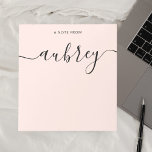 Girly Monogram Calligraphy Blush Pink Notepad<br><div class="desc">Simple note card features a modern handwritten calligraphy for your name.</div>