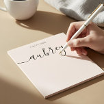 Girly Monogram Calligraphy Blush Pink Notepad<br><div class="desc">Simple note card features a modern handwritten calligraphy for your name.</div>