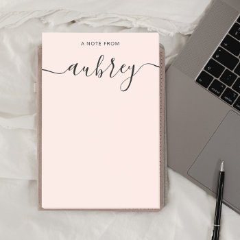 Girly Monogram Calligraphy Blush Pink Post-it Notes by CrispinStore at Zazzle