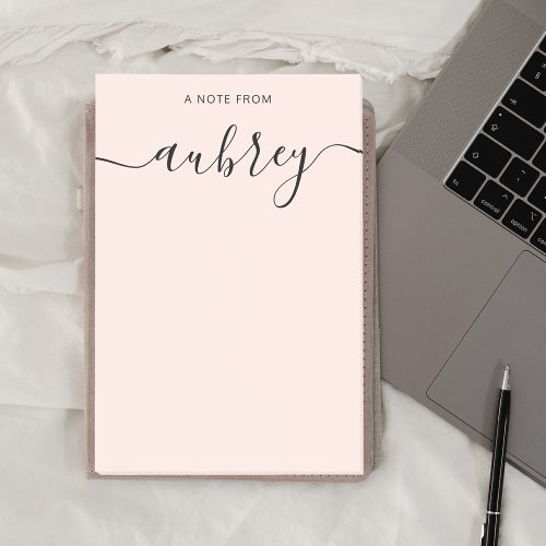 Girly Monogram Calligraphy Blush Pink Post_it Notes