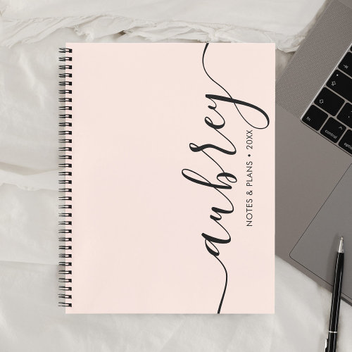Girly Monogram Calligraphy Pink Notebook Girly Monogram Calligraphy Pink Notebook