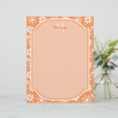 Girly Monogram Cute Orange Daisy Flowers and Name (Standing Front)