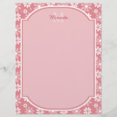 Girly Monogram Cute Pink Daisy Flowers With Name (Front)