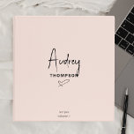 Girly Monogram Heart Calligraphy Pink 3 Ring Binder<br><div class="desc">Minimalist binder features modern monogram with signature calligraphy and cute heart.</div>