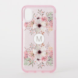 Girly Monogram Pink Floral Speck iPhone X Case