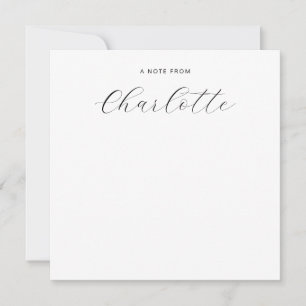 Girly Monogram Script Calligraphy  Note Card