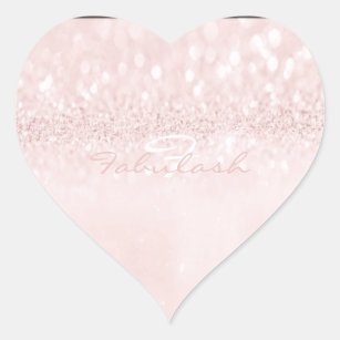 Girly Monogram Sparkly Glitter Pink Delicate Heart Heart Sticker