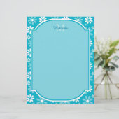 Girly Monogram Turquoise Daisy Flowers With Name (Standing Front)