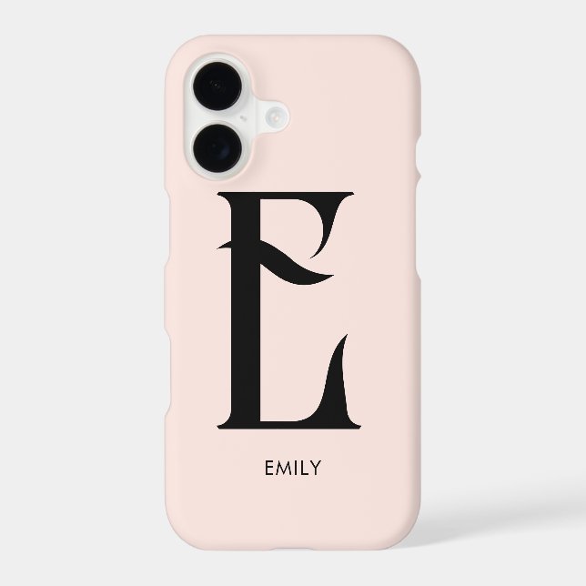 Girly Monogram Vintage Blush Pink iPhone Case (Back)