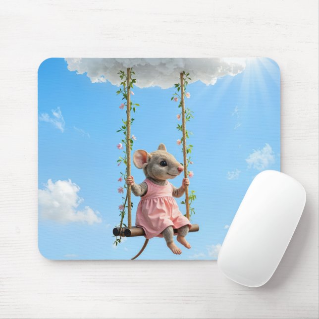 Girly Mouse On a Swing Mouse Pad (With Mouse)