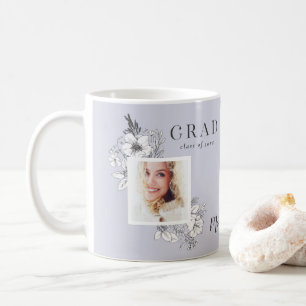 Girly multi photo floral elegant graduation party  coffee mug