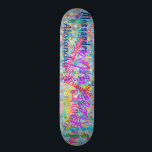Girly Name Collage Skateboard with Flowers<br><div class="desc">This skateboard features a fun girly design of flowers with a blue background and a collage of any name. Great gift for a girl who rides a skateboard. The design is personalized so you can customize it by changing the name to anything you want.</div>