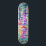 Girly Name Collage Skateboard with Flowers<br><div class="desc">This skateboard features a fun girly design of flowers with a blue background and a collage of any name. Great gift for a girl who rides a skateboard. The design is personalized so you can customize it by changing the name to anything you want.</div>