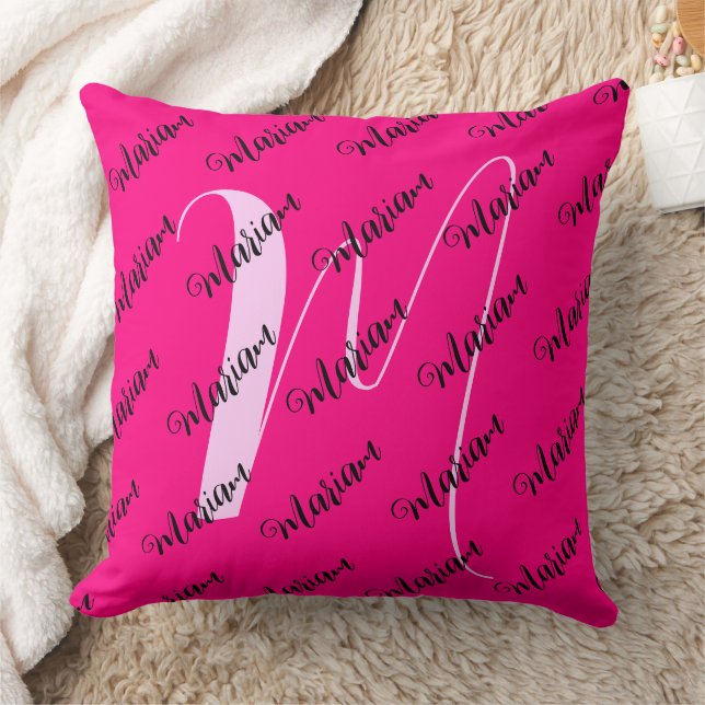Girly Name & Monogram Gift Pillow (Girls & Women) (Blanket)