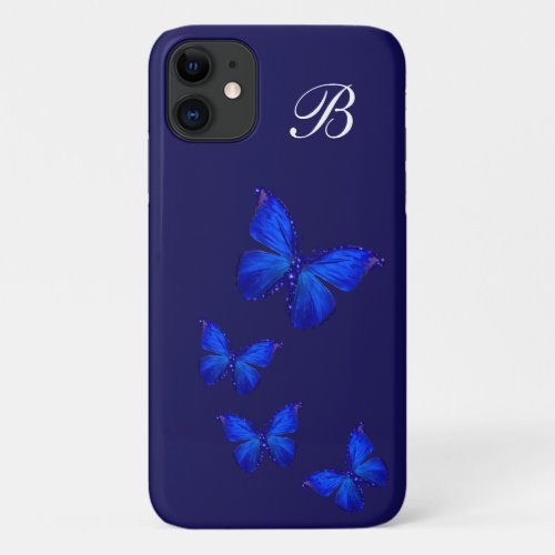 Girly Nature Butterfly Monogram iPhone 11 Case