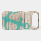 Girly Nautical Anchor and Wood Look Case-Mate iPhone Case (Back (Horizontal))