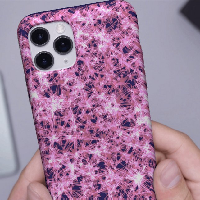 Girly Neon Electric Pink Spark Textile Art Case-Mate iPhone Case (Creator Uploaded)